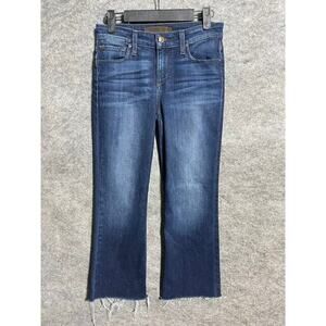 Joe's Jeans Womens 24 Flawless The Olivia Mid Rise Cropped Flare Cuffed Hem Blue